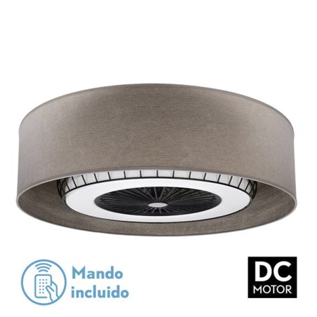 Ventilador DC Tania 72w Madera Gris 5 Aspas 6 Velocidades 3col Remoto,memoria,reg.Intensidad,temporizador 6120lm 70d