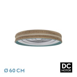 Ventilador DC Natalia 72w Saco-turquesa 60d 5 Aspas 6 Veloc. 3 Colores 6120lm Remoto,memoria,temporizador,reg.Intensidad