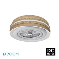 Ventilador Dc Natalia 72w Saco-blanco 70d 5 Aspas 6 Veloc. 6120lm 3 Colores Remoto,memoria,temporizador,rg.Intensidad