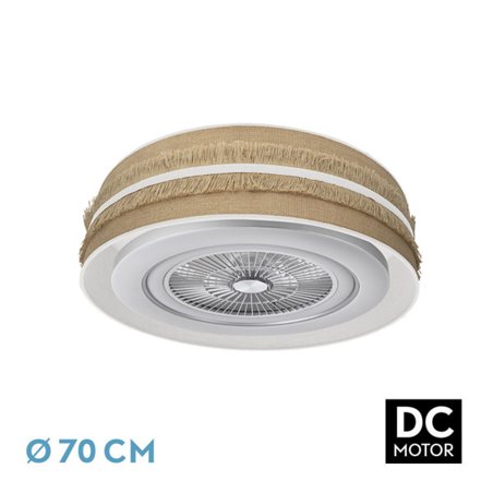 Ventilador Dc Natalia 72w Saco-blanco 70d 5 Aspas 6 Veloc. 6120lm 3 Colores Remoto,memoria,temporizador,rg.Intensidad