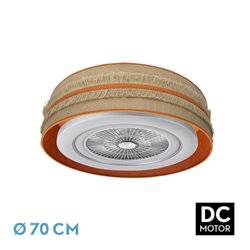 Ventilador Dc Natalia 72w Saco-naranja 70d 5 Aspas 6 Veloc. 6120lm 3 Colores Remoto,memoria,temporizador,rg.Intensidad