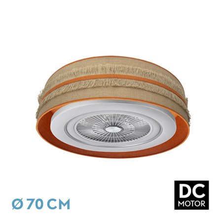 Ventilador Dc Natalia 72w Saco-naranja 70d 5 Aspas 6 Veloc. 6120lm 3 Colores Remoto,memoria,temporizador,rg.Intensidad