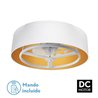 Ventilador Dc Anuska 60w Blanco/oro 8 Aspas 6 Veloc. 70d 5100lm 3col Remoto,memoria,reg.Intensidad,temporizador