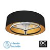 Ventilador Dc Anuska 60w Negro/oro 8 Aspas 6 Veloc. 70d 5100lm 3 Colores Remoto,memoria,reg.Intensidad,temporizador