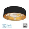 Ventilador Dc Anuska 60w Negro/oro-oro 70d 8 Aspas 6 Veloc. 5100lm 3 Colores Remoto,memoria,Reg.Intensidad,temporizador