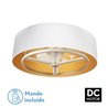 Ventilador Dc Anuska 60w Blanco/oro-oro 70d 8 Aspas 6 Veloc. 5100lm 3 Colores Remoto,memoria,Reg.Intensidad,temporizador