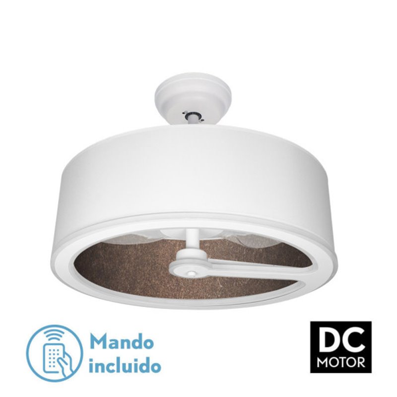 Ventilador Dc Tatiana 110w Blanco/oxido 3 Aspas 62d 3000-4000-6000k 9350lm Remoto,memoria,temporizador