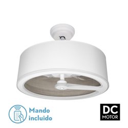 Ventilador Dc Tatiana 110w Blanco/mad.Gris 3 Aspas 62d 3000-4000-6000k 9350lm Remoto,memoria,temporizador