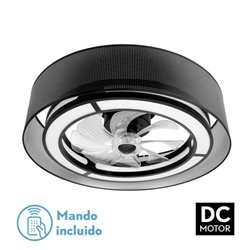 Ventilador Dc 58w Anastasia Negro/plata 8 Aspas 60d 5900lm 6 Vel. 3 Colores Remoto,memoria,temporizador