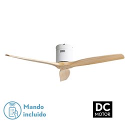 Ventilador Dc Aguilon Blanco 3 Aspas Haya 5 Vel Ocidades Sin Luz Remoto Y Temporiz.132d