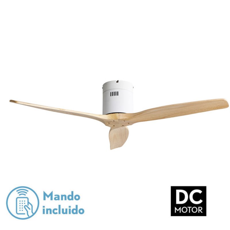 Ventilador Dc Aguilon Blanco 3 Aspas Haya 5 Vel Ocidades Sin Luz Remoto Y Temporiz.132d