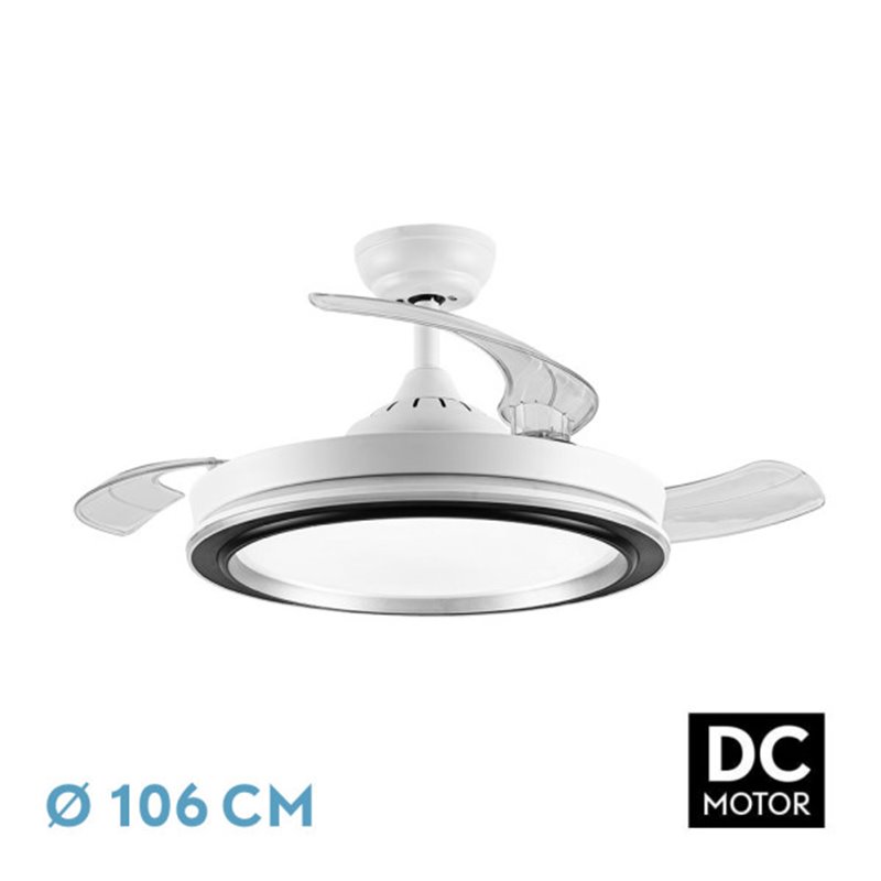 Ventilador Dc Picolo 72w 6226lm Blanco/negro 3 Aspas Desp. 106d 3000-4000-6500k Remoto, Memoria