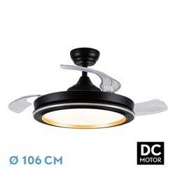 Ventilador Dc Picolo 72w 6226lm Negro/oro 3 Aspas Desp. 106d 3000-4000-6500k Remoto, Memoria