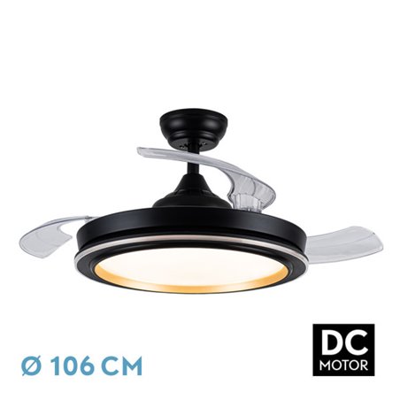 Ventilador Dc Picolo 72w 6226lm Negro/oro 3 Aspas Desp. 106d 3000-4000-6500k Remoto, Memoria