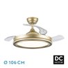 Ventilador Dc Picolo 72w 6226lm Oro/negro 3 Asp  Desp. 106d 3000-4000-6500k Remoto, Memoria, Temporizador