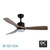 Ventilador Dc Azabache 20w Negro 3asp.roble 6vel 3 Col 40/50x121d 2350lm Remoto,memor,tempo