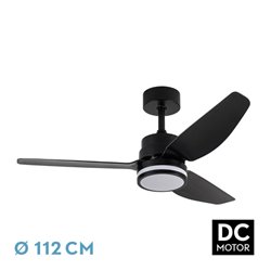 Ventilador Dc Jarama 20w Negro 3asp.6velocidades 3000-4000-6500k 2350lm Remoto,memoria,temperatura 112d