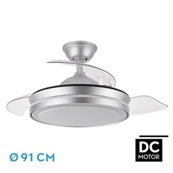 Ventilador Dc Esparta Plata 72w 6120lm 91d 3asp.d Esp.3000-4000-6000k Remoto+tempor+memori