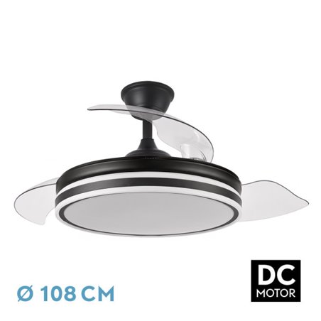 Ventilador Bayomo 72w 6120lm Negro 3 Aspas Desp. 32/47x49/108d.3 Color.motor Dc.remoto