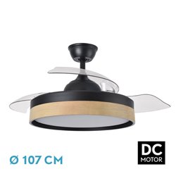 Ventilador Dc Iglu 72w 6120lm Negro/haya 3asp.desplegables 32/47x50/107d.3col,remoto, Temperatura, Memoria