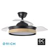 Ventilador Dc Iglu Negro/haya 72w 6120lm 91d 3asp.desplegable 3000-4000-6000k Remoto, Temporizador, Memoria