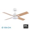 Ventilador Dc Talco 20w Blanco 4asp. Blanco/haya 6velocidades 3000-4000-6500k 2350lm Remoto, Memoria, Temporizador 106d