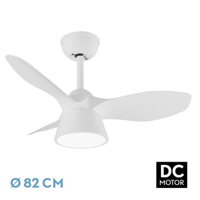 Ventilador Dc Cubico 36w 2680lm Blanco 3 Aspas 82d  3000k,4500k,6000k,remoto+tempor+memoria