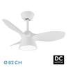 Ventilador Dc Cubico 36w 2680lm Blanco 3 Aspas 82d  3000k,4500k,6000k,remoto+tempor+memoria