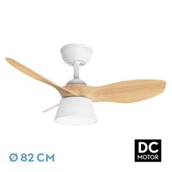 Ventilador Dc Cubico 36w 2680lm Blan/haya 3asp 82d  3000k,4500k,6000k,remoto+tempor+memoria