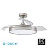 Ventilador Dc 72w Micenas Niquel 3asp.transp.108d 6velocidades 7200lm 3colores Remoto,memoria Y Temporizador 24