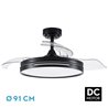 Ventilador Dc 48w Micenas Negro 3asp.91d 6velocidades 4800 Lm 3000-4000-6000k Remoto+memoria+temporizador 24