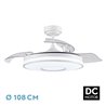 Ventilador Dc Dani 72w 7200lm Blanco 3aspas 6velocidades 108d 3000-4000-6000k Remoto+memoria+temporizador 24