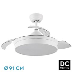 Ventilador Dc Cala Blanco 48w 4800lm 3asp.desp 91d 6 Velocidades 3000-4000-6000k Remoto+temporiza+memoria