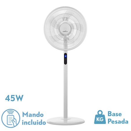 Ventilador De Pie Icono Blanc 3vel 45w  119x44x40 Cm Oscilante 5asp.c/ Remoto,temporizador