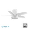 Ventilador Dc Neutron 24w 2400lm Blanc 5 Aspas 91d  3000k,4500k,6000k, Remoto+temporizador+memoria