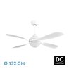 Ventilador Dc Livorno 30w 3250lm Blanco 132d 4aspas 3000k,4500k,6000k, Remoto+ Temporizador+ Memoria