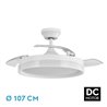 Ventilador Dc Zenit Blanco 72w 3aspas desplegables 107d 7200lm 6vel 3000k,4500k,6000k Remoto+temporizador+memoria