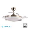 Ventilador Dc Zenit Niquel 72w 3aspas despegables 107d 7200lm 6vel 3000k,4500k,6000k, Remoto+temporizador+memoria