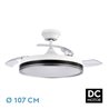 Ventilador Dc Escarcha Blanco/negro 72w 3aspas desplegables 107d 7200lm 6vel 3000k,4500k,6000k, Remoto+temporizador+memoria