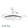 Ventilador Dc Blondi Blanco/gris 3aspas 107d 7200lm 6vel 3000k,4500k,6000k, Remoto+temporizador+memoria