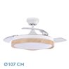 Ventilador Dc Blondi Blanco/haya 3aspas 107d 7200lm 6vel 3000k,4500k,6000k, Remoto+temporizador+memoria