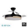 Ventilador Dc 72w Olimpia Negro/madera 3aspas 107d 6vel. 7200lm 3000-4500-6000k Remoto,memoria,temporizador 24