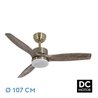 Ventilador Dc Torino 24w Cuero 3aspas Roble 6vel 107d 2424lm 3000k,4000k,6500k Remoto+temporizador+memoria