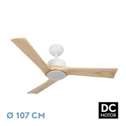 Ventilador Dc Orinoco 24w Blanco 3aspas Haya 107d 2424lm 3000k,4000k,6500k Remoto+regulable Intensidad+temperatura+memoria