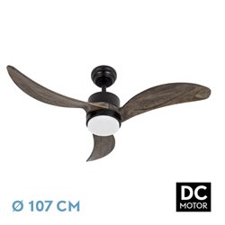 Ventilador Dc Bembezar 24w Negro 3aspas Roble 107d 2424 Lm 3000-4000-6500k Remoto+regulador Intensidad+temporizador+memoria