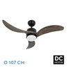 Ventilador Dc Bembezar 24w Negro 3aspas Roble 107d 2424 Lm 3000-4000-6500k Remoto+regulador Intensidad+temporizador+memoria