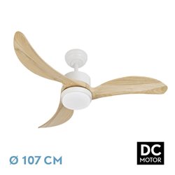 Ventilador Dc Bembezar 24w Blanco 3aspas Haya 107d 2424 Lm3000-4000-6500k Remoto+regulador Intensidad+temporizador+memoria