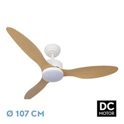 Ventilador Dc Serpa 24w Blanco 3aspas Haya 107d 2424lm 3000-4000-6500k Remoto+reguladort Intensidad+temporizador+memoria