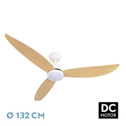 Ventilador Dc Genil 24w Blanco 3aspas Haya 132d 2424lm 3000-4000-6500k Remoto+temporizador+memoria