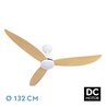 Ventilador Dc Genil 24w Blanco 3aspas Haya 132d 2424lm 3000-4000-6500k Remoto+temporizador+memoria